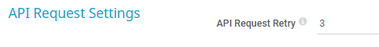 API Request Settings API Request Settings